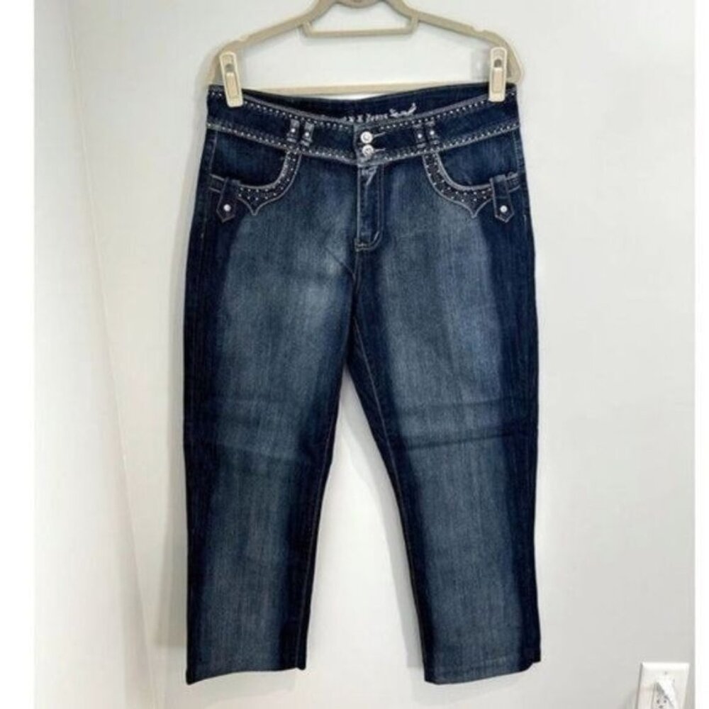 BB Jeans Blue Straight Leg  Jeans - Crystal Embellished - Size 18